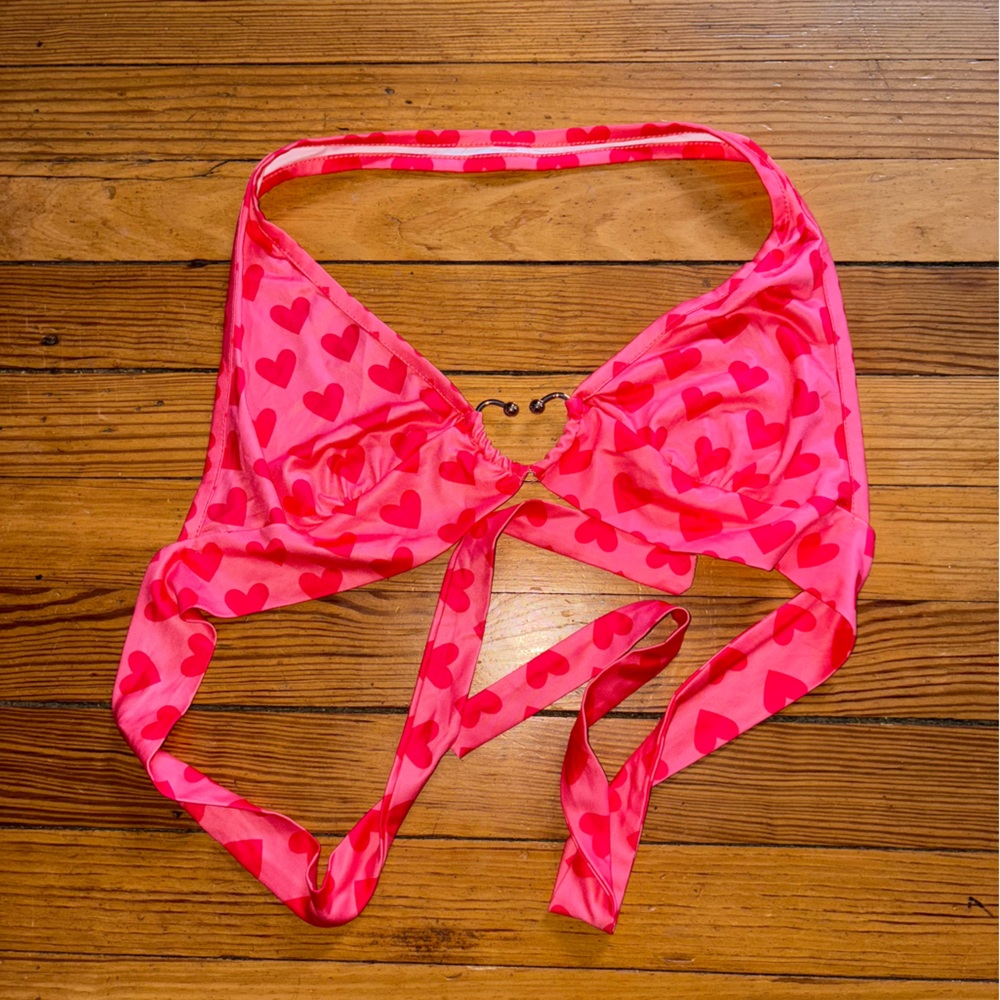 Pink Heart Patterned Women’s Going Out Top